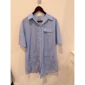 Grey by‎ Jason Wu Light Blue White Stripe Utility Shirt Dress Large EUC
